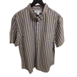 Old Navy Mens Slim Fit Builtin Flex Short Sleeve Button Up Shirt XL Striped